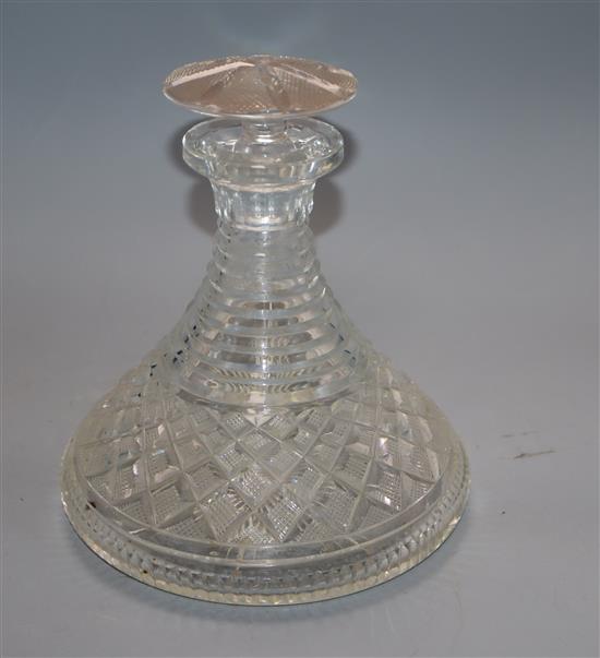 A 19th century glass ships decanter and stopper H.21cm